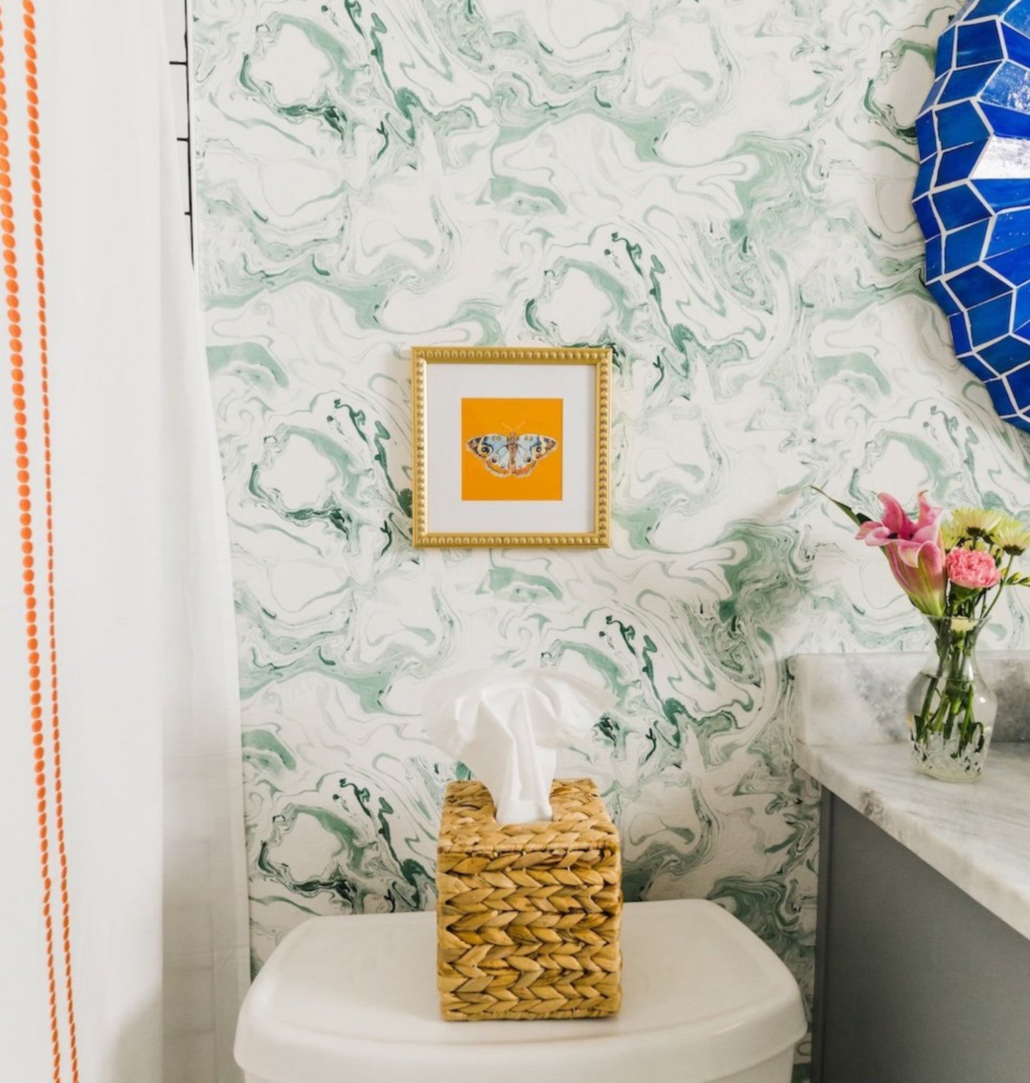 Orange & Blue Butterfly Print