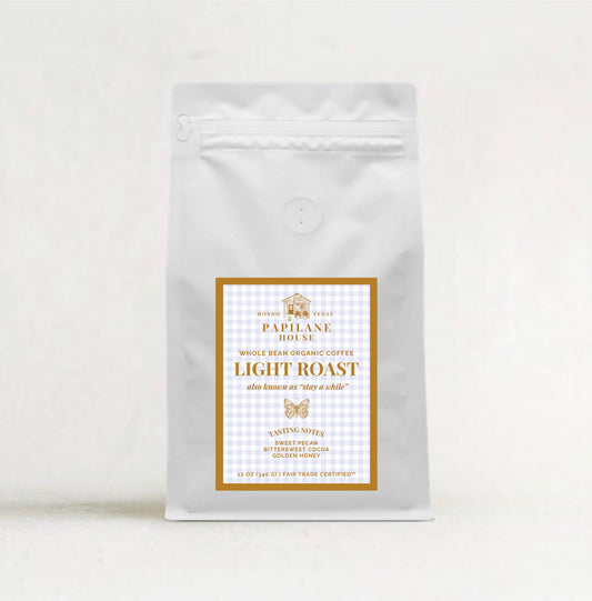 “Stay a While” Light Roast Organic Coffee